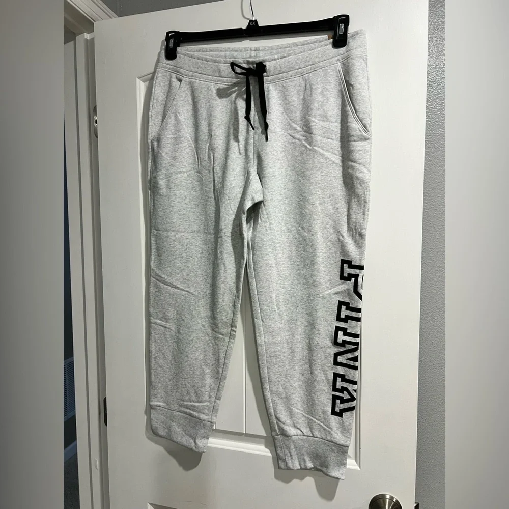NEW NWT VS Victoria Secret PINK light heather grey XL skinny jogger - Picture 1 of 8